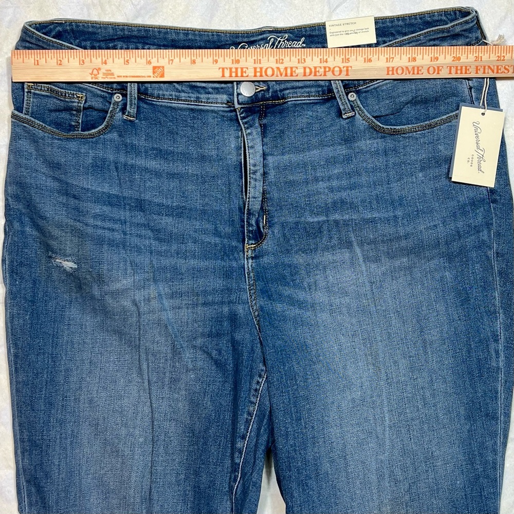 Universal Thread High Rise Straight Crop Distressed BlueJeans Women’s Sz.22W NWT - Picture 6 of 11